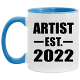 Artist Established EST. 2022 - 11oz Accent Mug Blue