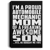 Proud Automobile Mechanic Mom Of Awesome Son - Canvas Portrait