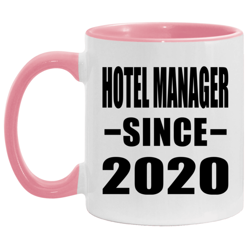 Hotel Manager Since 2020 - 11oz Accent Mug Pink