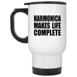Harmonica Makes Life Complete - Travel Mug White
