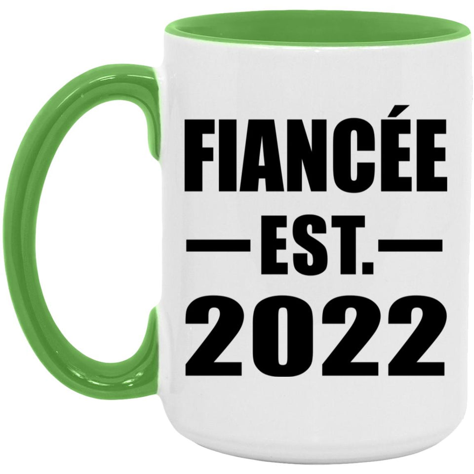 Fiancee Established EST. 2022 - 15oz Accent Mug Green