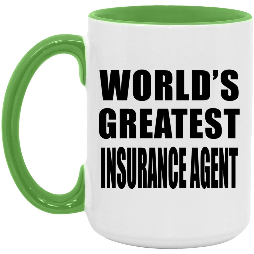 World's Greatest Insurance Agent - 15oz Accent Mug Green