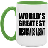 World's Greatest Insurance Agent - 15oz Accent Mug Green