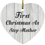First Christmas As Step Mother - Heart Ornament F