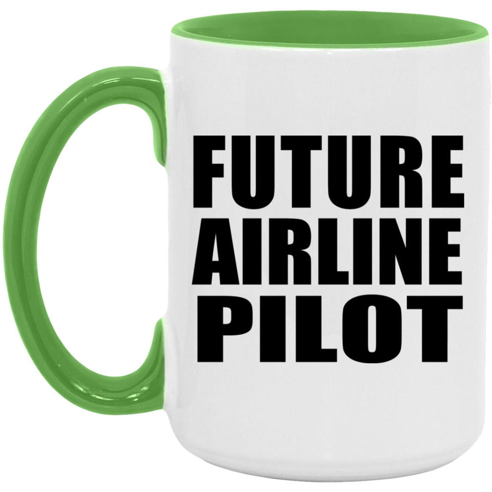 Future Airline Pilot - 15oz Accent Mug Green