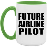 Future Airline Pilot - 15oz Accent Mug Green