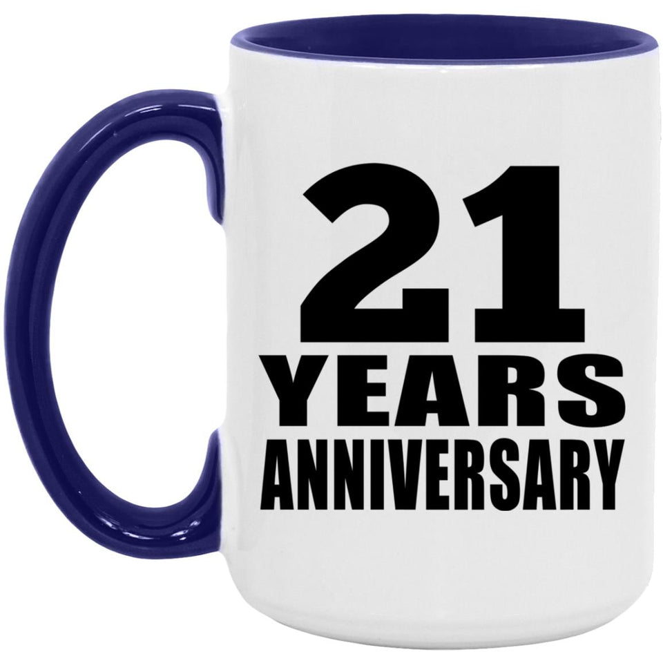 21st Anniversary 21 Years Anniversary - 15oz Accent Mug Purple