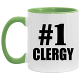 Number One #1 Clergy - 11oz Accent Mug Green
