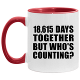 51st Anniversary 18,615 Days Together But Who's Counting - 11oz Accent Mug Red