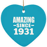 93rd Birthday Amazing Since 1931 - Heart Ornament