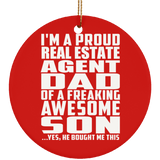 Proud Real Estate Agent Dad Of Awesome Son - Circle Ornament