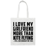 I Love My Girlfriend More Than Kite Flying - Tote Bag White