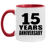 15th Anniversary 15 Years - 11oz Accent Mug Red