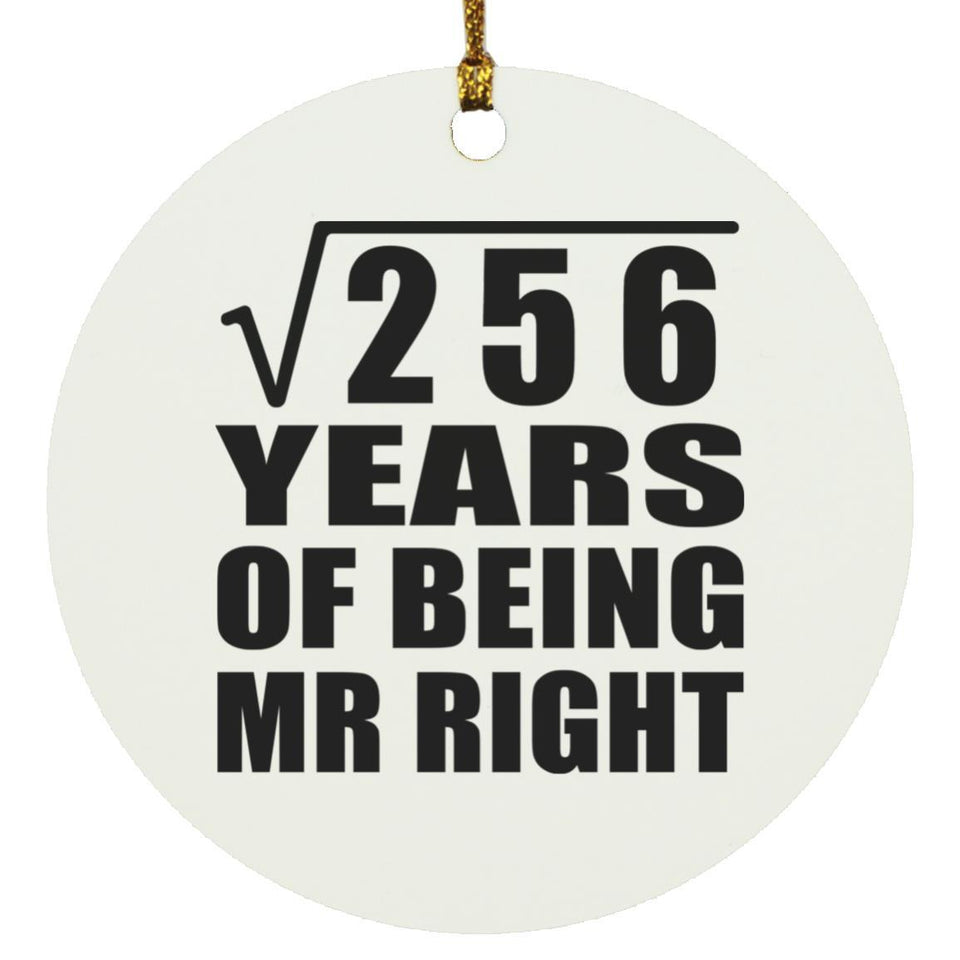 16th Anniversary Square Root of 256 Years of Being Mr Right - Circle Ornament