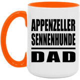 Appenzeller Sennenhunde Dad - 15oz Accent Mug Orange