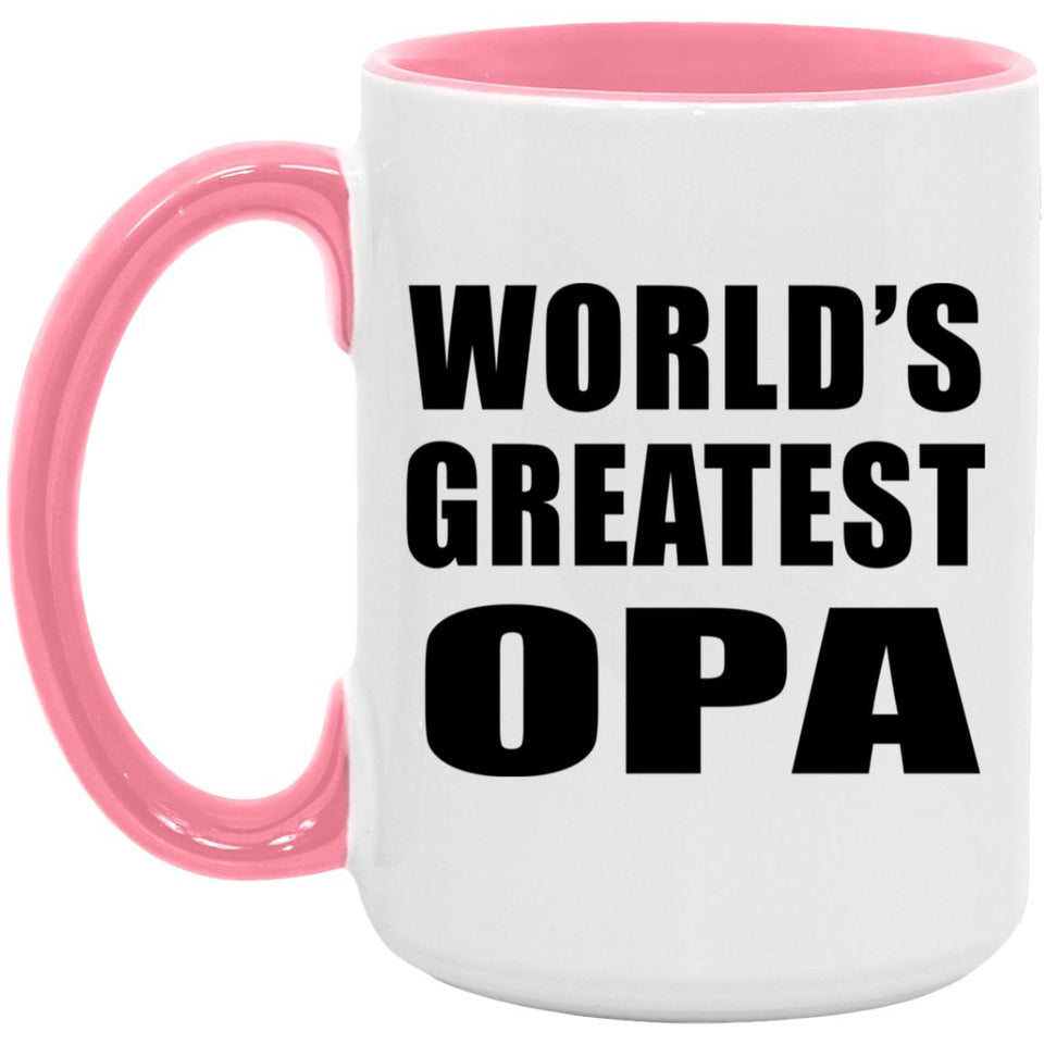 World's Greatest Opa - 15oz Accent Mug Pink