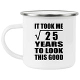 5th Birthday Took Square Root of 25 Years To Look Good - 12oz Camping Mug