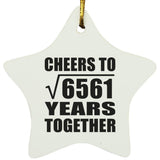 81st Anniversary Cheers To Square Root of 6561 Years Together - Star Ornament