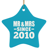 14th Anniversary Mr & Mrs Since 2010 - Star Ornament