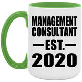 Management Consultant Established EST. 2020 - 15oz Accent Mug Green