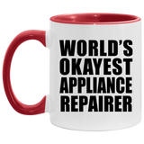 World's Okayest Appliance Repairer - 11oz Accent Mug Red