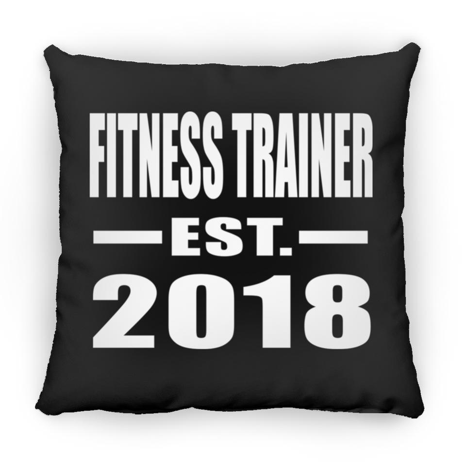 Fitness Trainer Established EST. 2018 - Throw Pillow Black