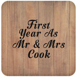 First Year As Mr & Mrs Cook - Drink Coaster C