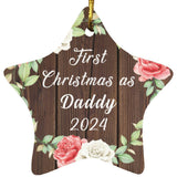 First Christmas As Daddy 2024 - Star Ornament A