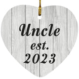 Uncle Established Est. 2023 - Heart Ornament F