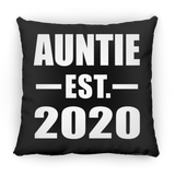 Auntie Established EST. 2020 - Throw Pillow Black