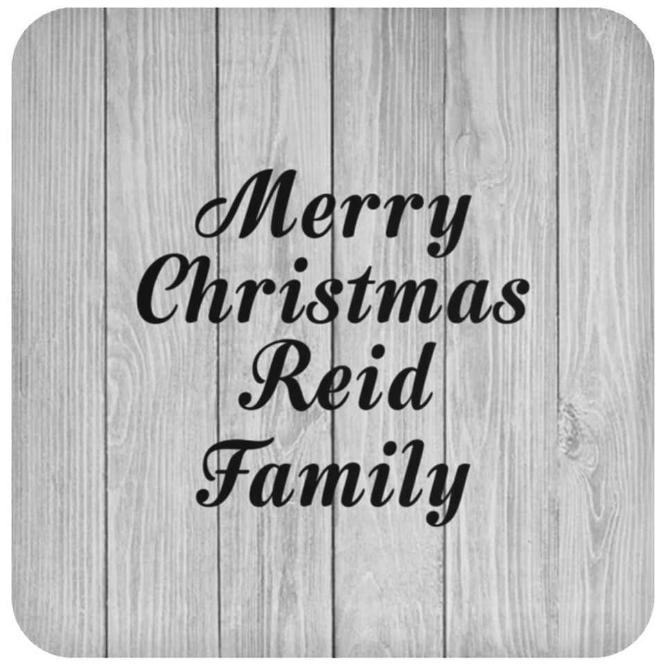 Merry Christmas Reid Family - Drink Coaster F