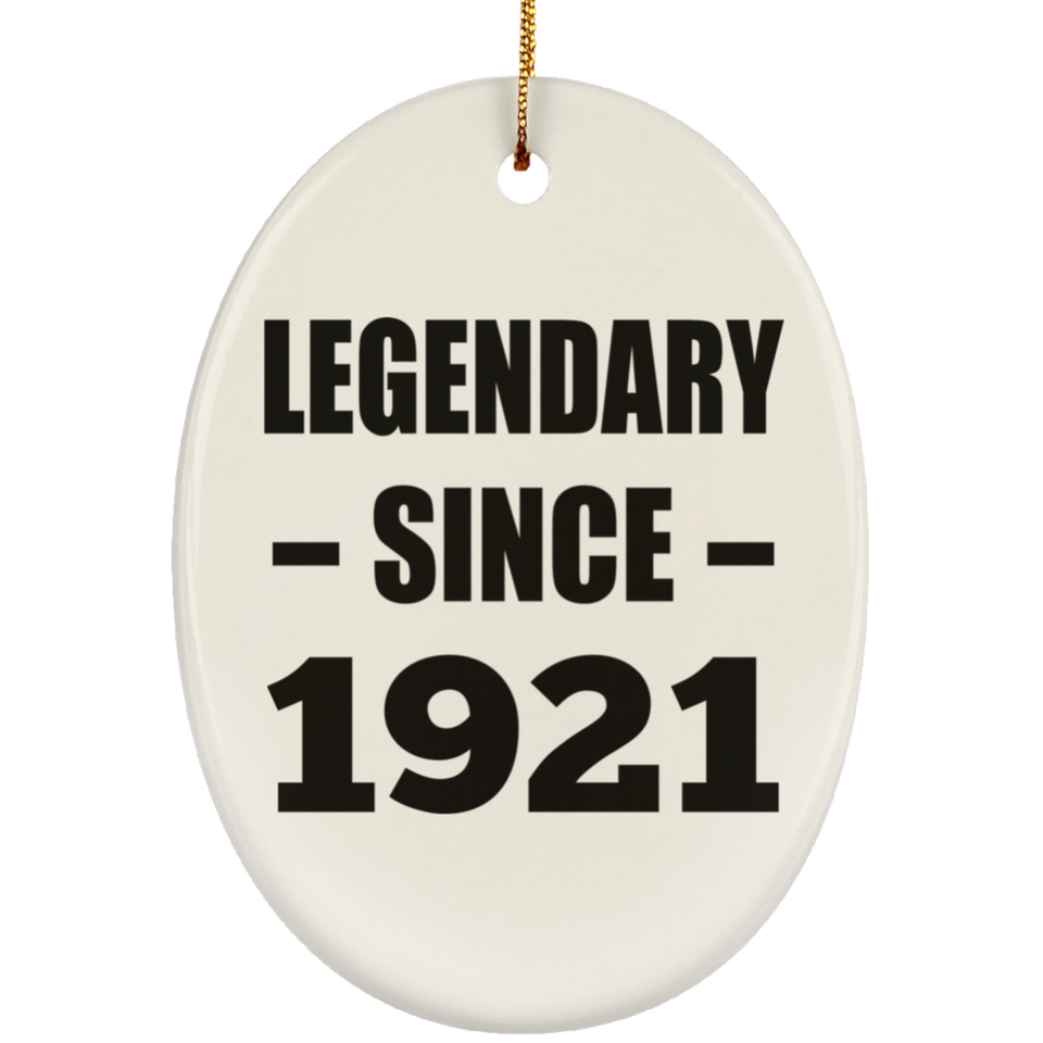 103rd Birthday Legendary Since 1921 - Oval Ornament