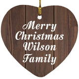 Merry Christmas Wilson Family - Heart Ornament D