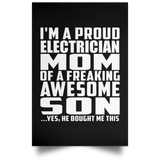 Proud Electrician Mom Of Awesome Son - Poster Portrait