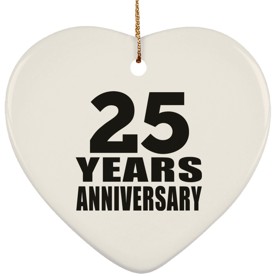 25th Anniversary 25 Years - Heart Ornament