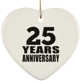 25th Anniversary 25 Years - Heart Ornament