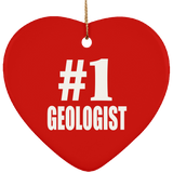 Number One #1 Geologist - Heart Ornament