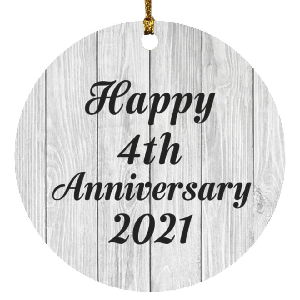 Happy 4th Anniversary 2021 - Circle Ornament F