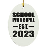 School Principal Established EST. 2023 - Oval Ornament