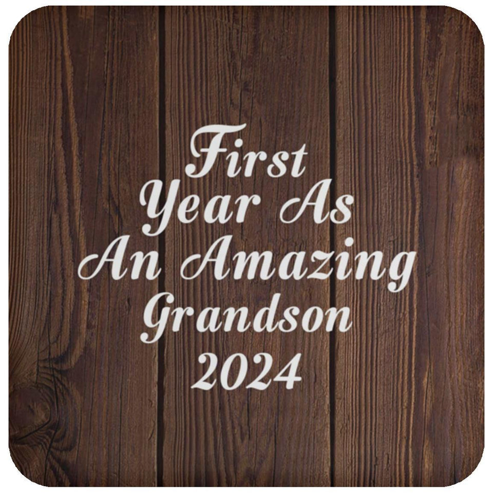 First Year As An Amazing Grandson 2024 - Drink Coaster D