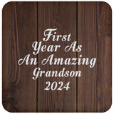 First Year As An Amazing Grandson 2024 - Drink Coaster D