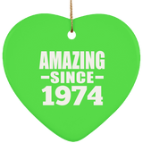 50th Birthday Amazing Since 1974 - Heart Ornament
