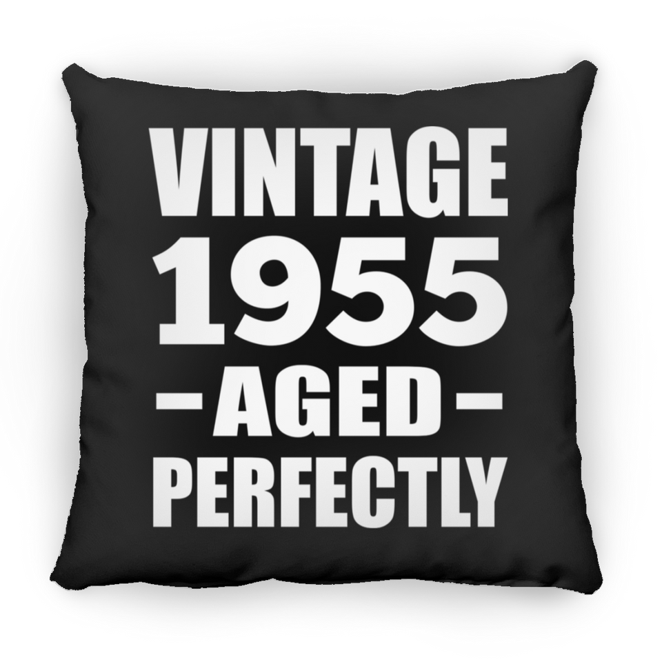 69th Birthday Vintage 1955 Aged Perfectly - Throw Pillow Black