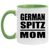 German Spitz Mom - 11oz Accent Mug Green