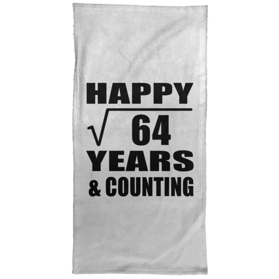 Happy 8th Anniversary Square Root of 64 Years & Counting - Hand Towel