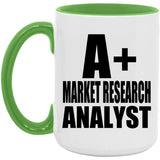A+ Market Research Analyst - 15oz Accent Mug Green