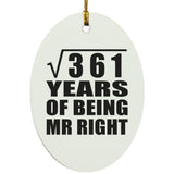 19th Anniversary Square Root of 361 Years of Being Mr Right - Oval Ornament