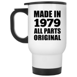 45th Birthday Made in 1979 All Parts Original - White Travel Mug