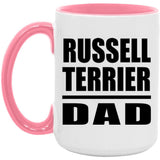 Russell Terrier Dad - 15oz Accent Mug Pink