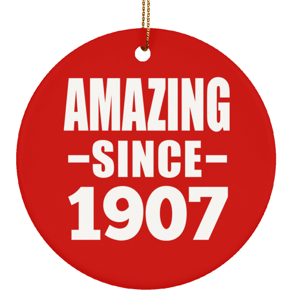 117th Birthday Amazing Since 1907 - Circle Ornament